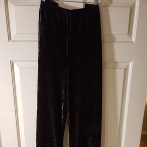Crushed Velvet Black Pants Plus SIze